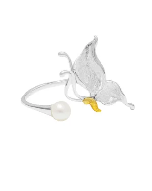 Original Design Sterling Silver Pearl Butterfly Ring