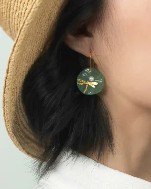 Original Dragonfly Pearl Sterling Silver Earrings