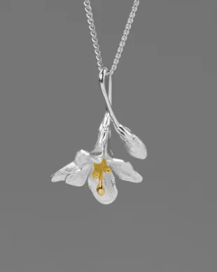 S925 Silver Freesia Pendant