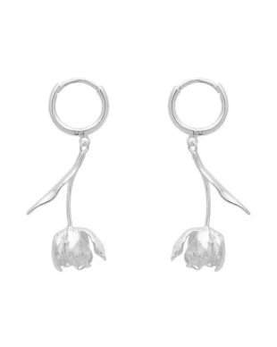 Silver Tulip Earrings