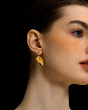 Original French Sterling Silver Leaf Earrings