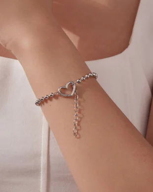 Original Heart Bead Bracelet in Sterling Silver
