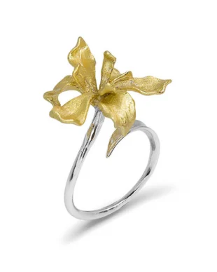 Silver  Iris Open Ring