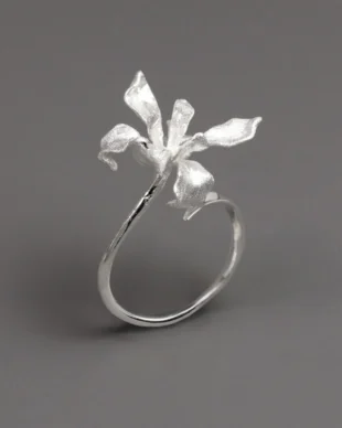 Silver  Iris Open Ring