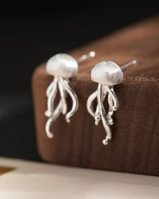 Original Jellyfish Sterling Silver Ear Stud