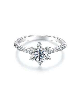Original Moissanite Snowflake 925 Sterling Silver Ring