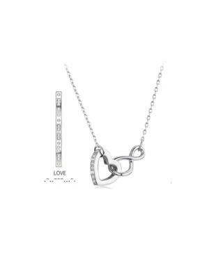Original Morse Code Eternal Heart Necklace in Sterling Silver