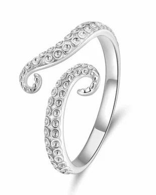 Original Octopus Tentacle Ring Copper Plated White Gold