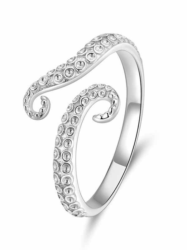 Original Octopus Tentacle Ring Copper Plated White Gold 1