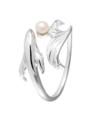 Original Pearl Fish Sterling Silver Ring