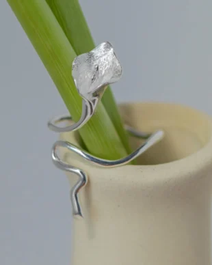 Silver Calla Lily Ring