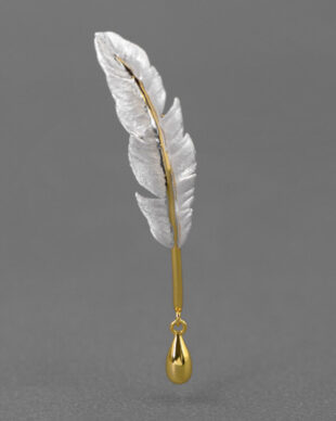 Original S925 Silver Feather Brooch