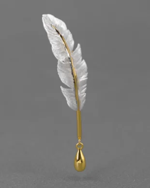 Original Silver Feather Brooch