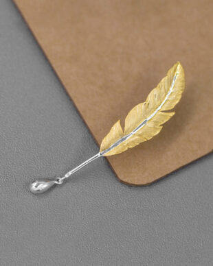 Original S925 Silver Feather Brooch