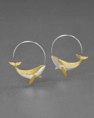 Original S925 Silver Whale Hoop Earrings