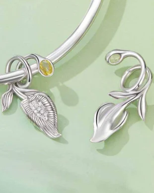 Original S925 Sterling Silver Calla Lily Pendant Charm