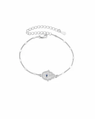 Original S925 Sterling Silver Hamsa Hand Lucky Bracelet