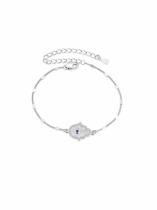Original S925 Sterling Silver Hamsa Hand Lucky Bracelet 1