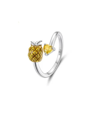 Original S925 Sterling Silver Pineapple Adjustable Ring