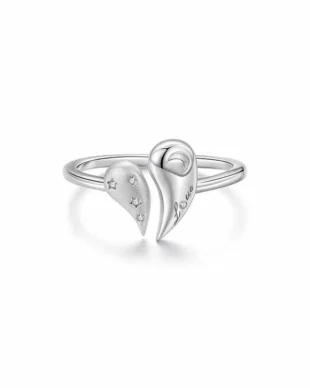 Original S925 Sterling Silver Star Moon Heart Ring