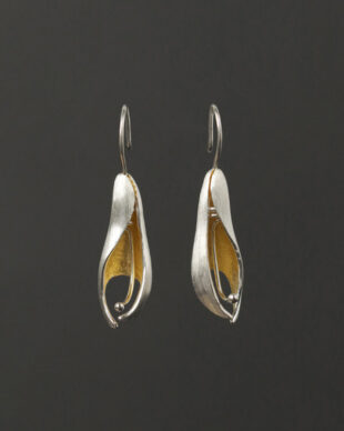 Original Sterling Silver Abstract Flower Earrings