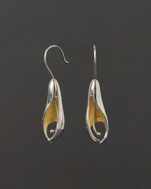 Original Sterling Silver Abstract Flower Earrings