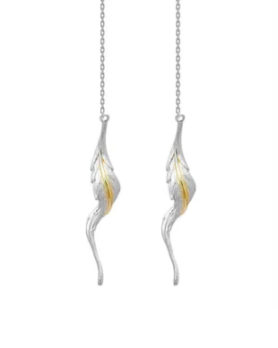 Original Sterling Silver Feather Ear Threads