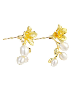 Original Sterling Silver Freesia Pearl Earrings