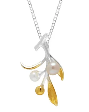 S925 Silver Winter Coral Pearl Necklace
