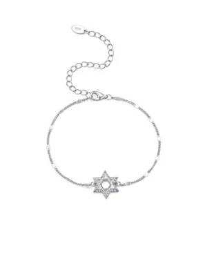 Original S925 Sterling Silver Six-Pointed Star Shimmer Bracelet