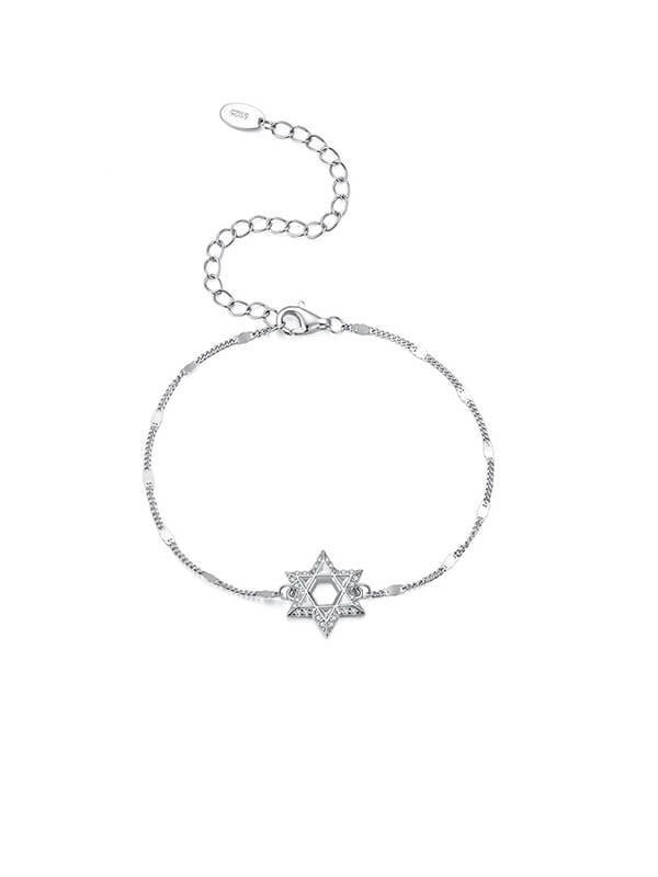 Original S925 Sterling Silver Six-Pointed Star Shimmer Bracelet 1