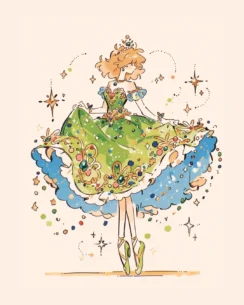 Perler bead pattern with greenery and starlight dancers 5 images