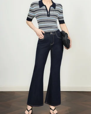 Petite Blue Slight Flare Jeans