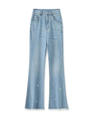 Petite Thin Stretch Flared Jeans