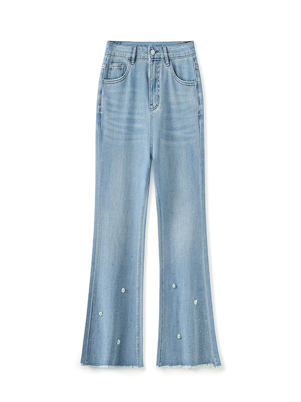 Petite Thin Stretch Flared Jeans