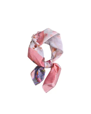 Wabi-Sabi Pink Leopard Scarf - Hand-Blocked Natural Dye Variations Artisanal