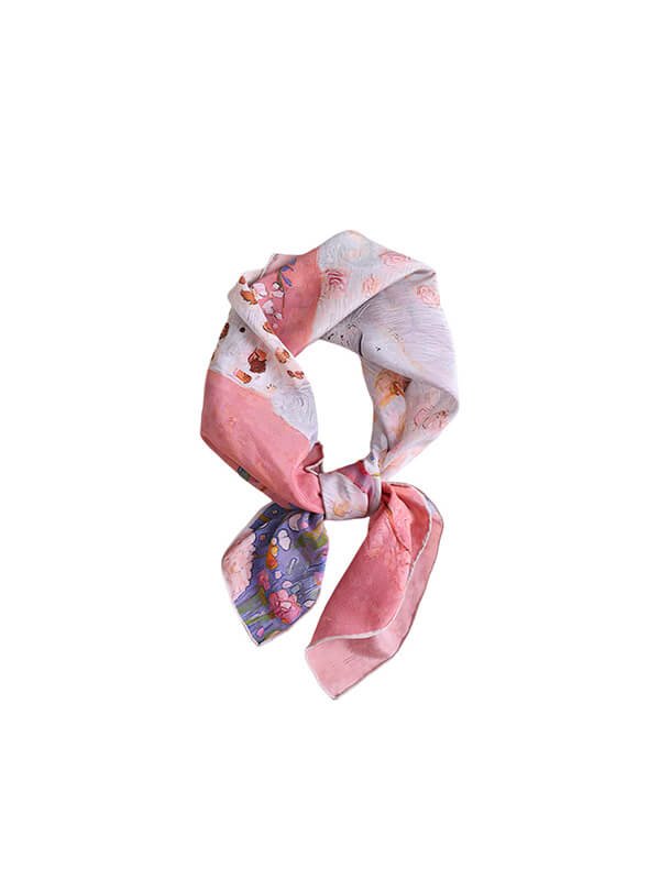 Wabi-Sabi Pink Leopard Scarf - Hand-Blocked Natural Dye Variations Artisanal