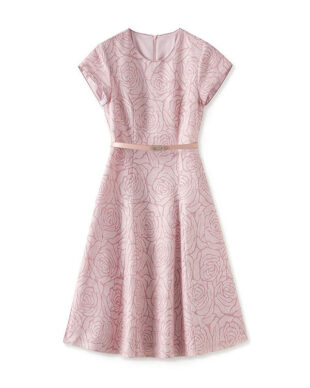 Pink Rose Jacquard Dress