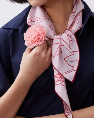 Breathable silk headband for work to weekend, pink woodland pattern with grip-free comfort