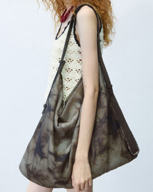 Plant-Dyed Watercolor Tencel Hobo Bag