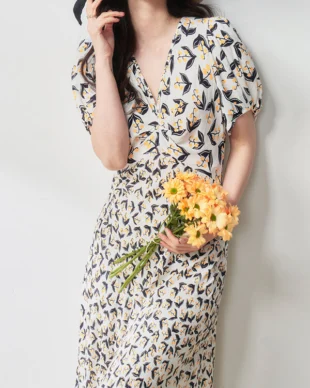 Puff Sleeve Lily of the Valley Dress