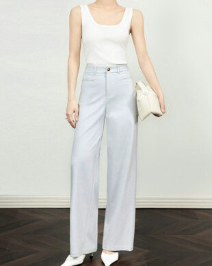 Quiet Luxury Straight-Leg Tailored Pants