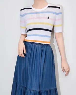 Rainbow Striped Knit Top