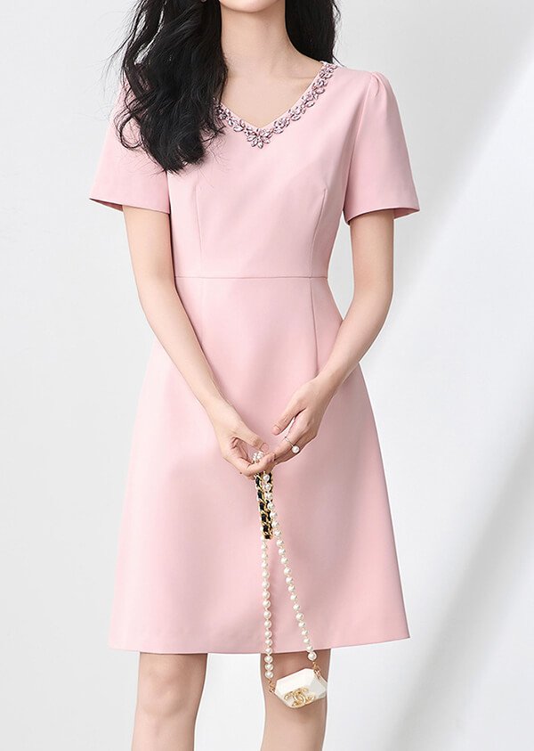 Sparkling Rhinestone V-Neck Mini Dress for NYE Parties - Adjustable Straps Bodycon