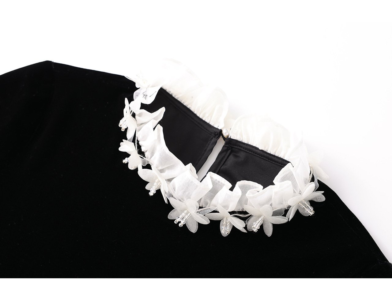 French Romantic Velvet Lace Petal Collar Shirt 18