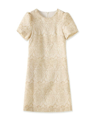 Rose Print Slimming A-Line Dress