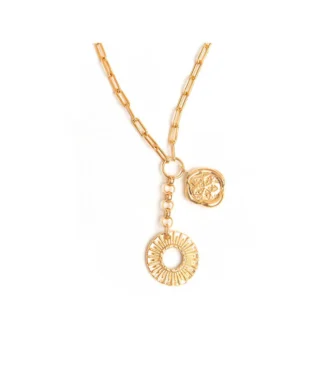 Round Pendant Y-Shaped Necklace