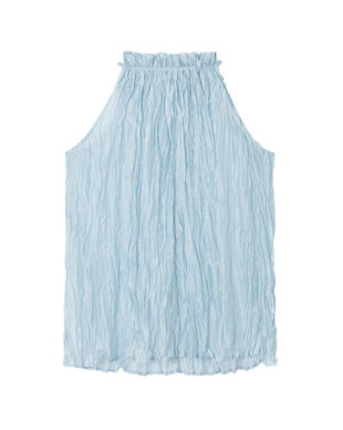 Ruffle Collar Tencel Pleated Vest