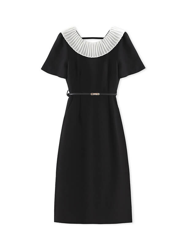 Ruffled Lace Collar Dress
