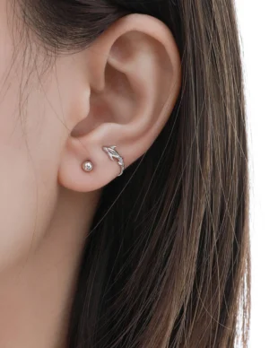 S925 Silver Wandering Fish  Stud Earrings – Simple, Elegant